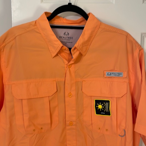NWT Orange Realtree Short Sleeve Button Down Men’s Fishing Shirt. ❤️Fathers Day! - Picture 4 of 9